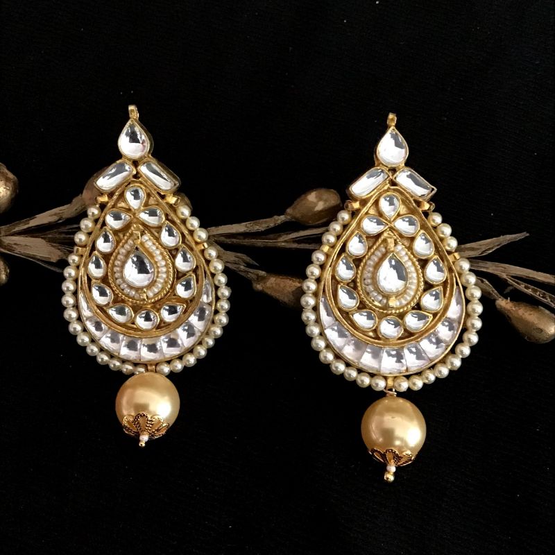 Buy Inaraa Gold-Toned Contemporary Drop Earrings (KDB-2376554)